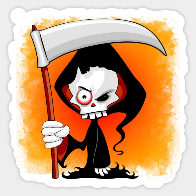 Grim Reaper Creepy Cartoon Character Sticker by BluedarkArt